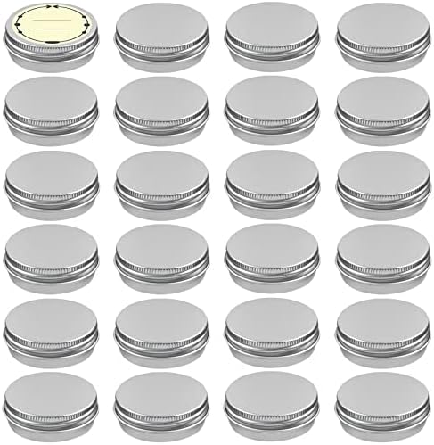 TUZAZO 24Pack Aluminum Tins, 1/2 Oz Metal Container with Lids and Labels