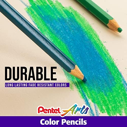 Pentel Arts Colored Pencils, Assorted Colors, Set of 24 (Pack of 2)