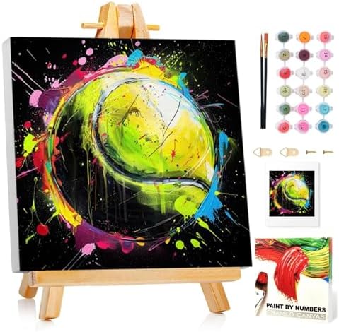Tennis Paint by Numbers Kit for Kids, 8x8 inch