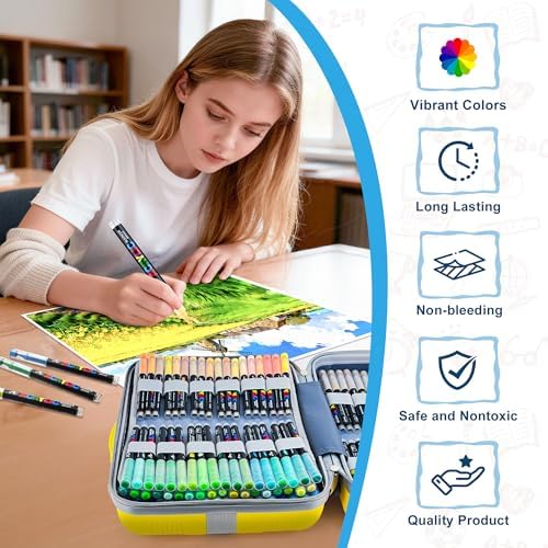 Guangna 360 Acrylic Paint Markers, Brush Tip Acrylic Paint Pens, Quick-Drying Waterproof Ink, for Rock Painting Plastic Wood Canvas Glass Ceramic Metal Art Crafts Supplies Gift