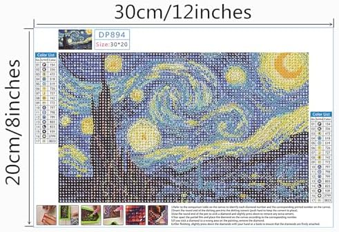 NIHO-JIUMA Diamond Painting Kits, 20x30cm/8x12inches