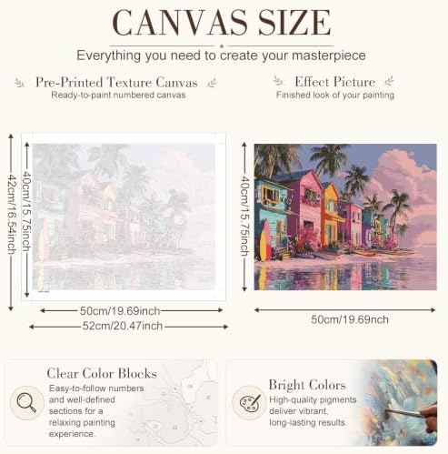 TELMOXA Beach Paint by Numbers Kit for Adults, 16x20 in