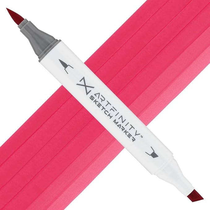 Artfinity Sketch Markers - Strawberry Popsicle R1-6, Vibrant, Professional, Dye-Based Alcohol Markers for Artists, Drawing, Travel, & More