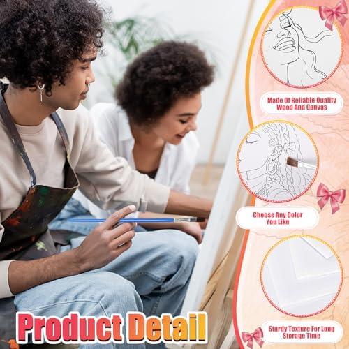 Sherr 140 Pcs 20 Set Pre Drawn Canvas Painting Kit, Bows Lady