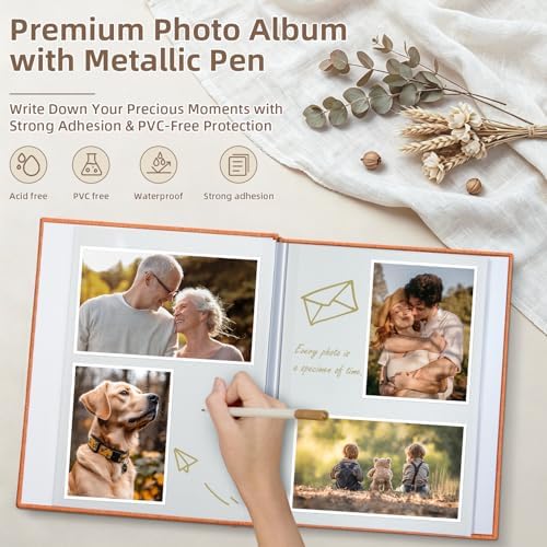 Popotop Photo Album Self Adhesive Scrapbook Album for 4x6 5x7 8x10 Pictures DIY Photo Book as Scrapbooking Supplies Kits, Birthday Gifts for Women Mom Wedding Baby Family Travel