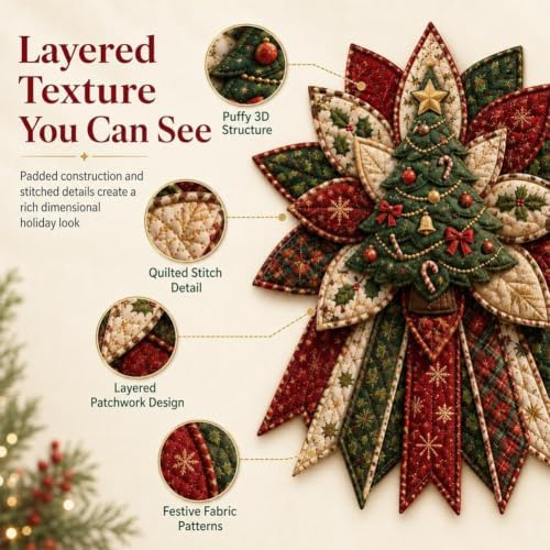 Quilted Christmas Tree Kit DIY Patchwork Sewing Set 3D Fabric Holiday Decor
