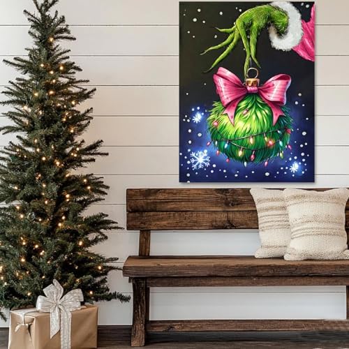 cdjlddww Christmas Diamond Art Kits for Adults, Diamond Painting for Adults Beginner, Diamond Dots Crystal Gem Art Kits for Home Decor(12x16Inch)