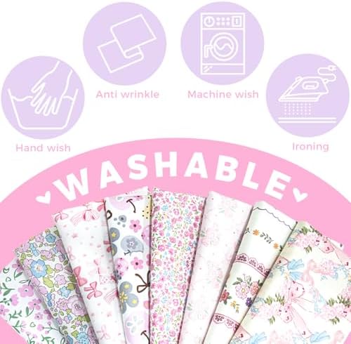 Aubliss 8pcs Fat Quarter Fabric Bundles (100% Cotton - 20'' x 20'')