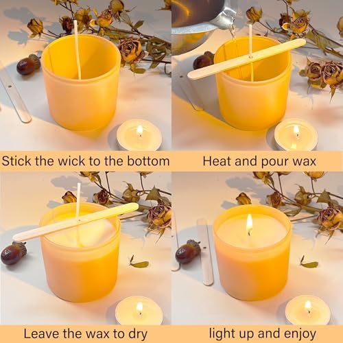 MILIVIXAY 20 Pack 4 OZ Fall Candle Jars with Lids and Candle Making Kits - Bulk Small Empty Candle Jars for Making Candles - Spice, Powder Containers.