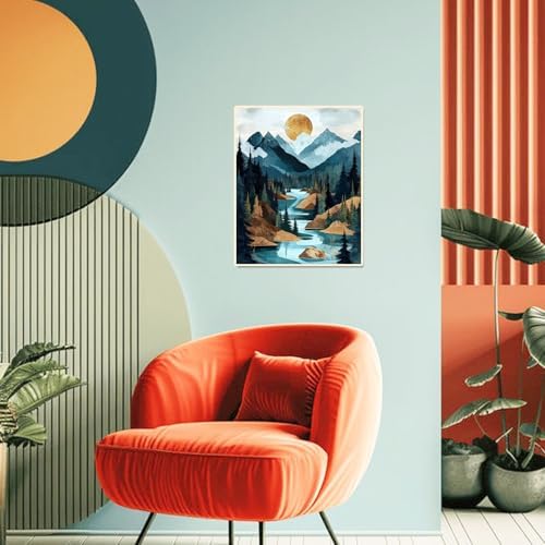Mountain Paint by Numbers Kit for Adults Beginner Landscape Oil Painting Kit Adult Paint by Number Kits on Canvas Sunset DIY Painting for Beginners Art by Numbers for Gifts Home Wall Decor 16x20 Inch