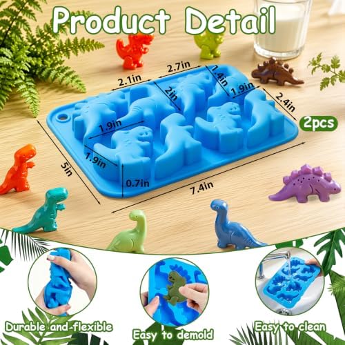 Dinosaur Silicone Molds 2Pc Dinosaur Fondant Molds Dino Candy Mold