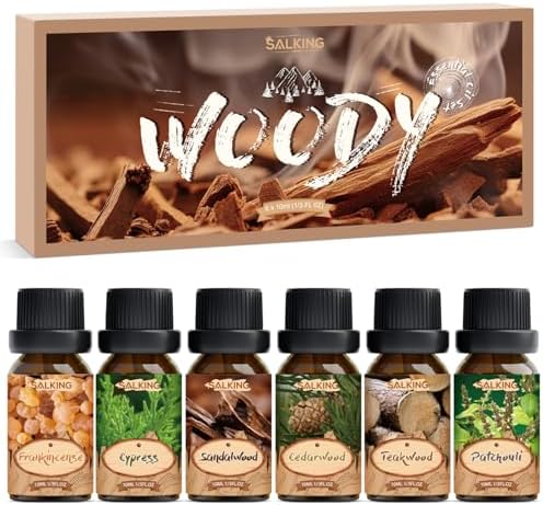 SALKING Woody Essential Oils Gift Set, Natural and Pure Aromatherapy Oil