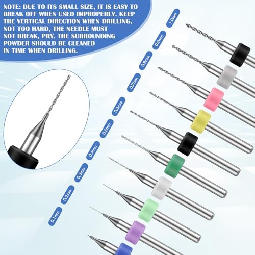 Zhehao 59 Pcs Hand Drill Bits Set Micro Drill Bit Set for Crafts, Blue