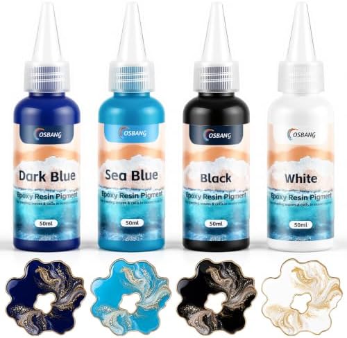 Epoxy Resin Color Pigment Set 4 Colors Highly Concentrated Liquid Resin Dye for Translucent Coloring DIY Art Jewelry Crafts（1.69oz×4）