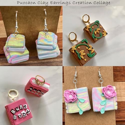 Puocaon Back to School Miniature Jewelry Cutters - 8 Pcs Polymer Clay Earrings Kit