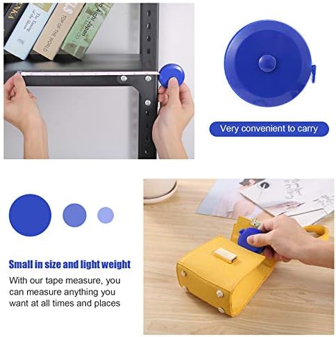 Tape Measures Retractable, Fabric Measuring Tape, 60 Inch Small Sewing Tape Measure for Craft Nursing Medical Travel(3 Pack/Blue)