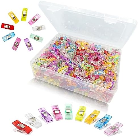 500 Pcs Multipurpose Quilting Clips Premium Sewing Clips for Fabric and Quilting, Plastic Clips for Crafts, Quilt Clips Sewing Notions Sewing Products for Sewing Supplies Crafting Tools