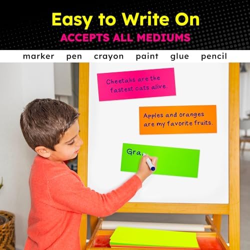 Hygloss Small Poster Board 4x11 - 50 Neon Yellow Single Color Bulk Pack - 10 Pt. Thickness Colored Poster Board Paper for Projects, Flash Cards, Signs - Posterboard Multipack 4" x 11"