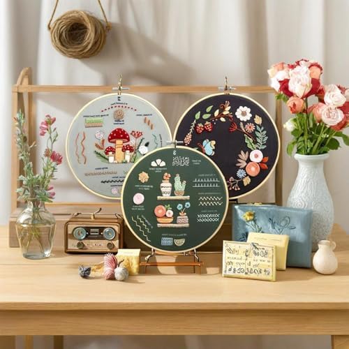 TIANLIN 4 Pack Embroidery Kit for Beginners,Adults DIY Starter Kit