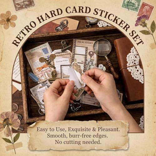 250PCS Vintage Scrapbook Stickers Kit, Ephemera for Junk Journal Supplies