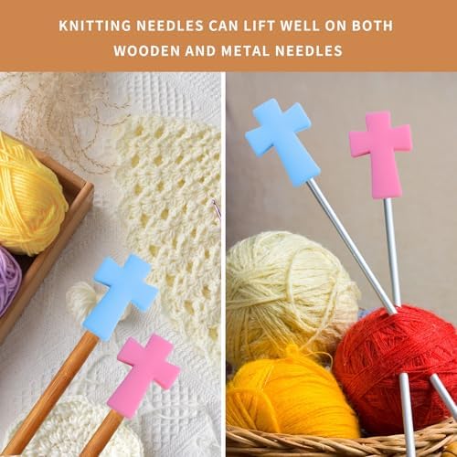 12Pcs Cross Knitting Needle Stoppers Silicone Point Protectors Accessories Fit Size 2.5-13 (3mm-9mm) for All Different Needle Materials