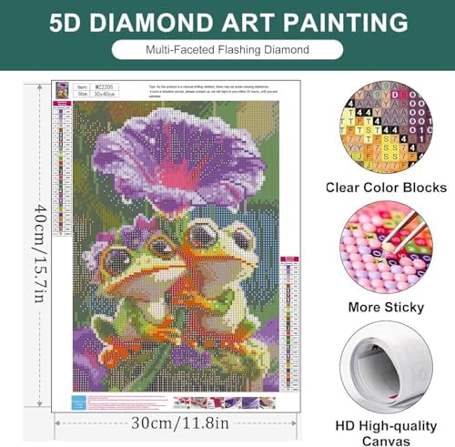 Zythron Diamond Art Kits for Adults,Frog Diamond Painting Kits for Beginner