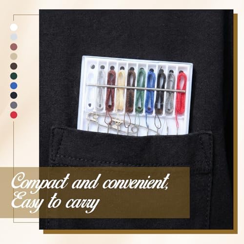 Hestya Pre Threaded Needles Hand Sewing Quick Fix, Rich Color