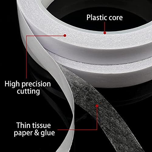 Double Sided Tape for Crafts Gifts Arts Photography Scrapbooking Tear-by-Hand,Paper Backing 1/2 Inch (11 Rolls)