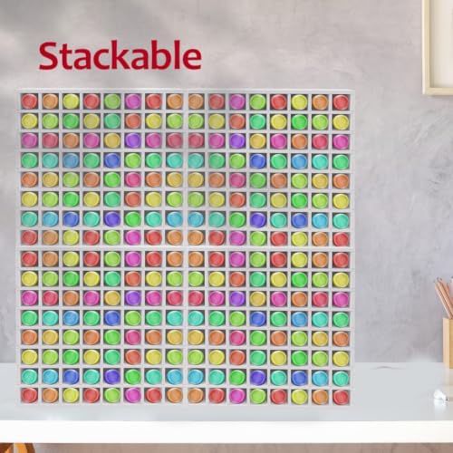 GRETJOB 64 Grids Paint Organizer, Wall Mountable Craft Paint Storage Rack