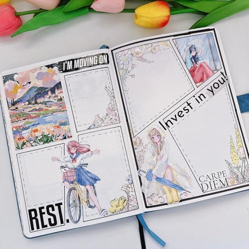 WT Pre-Cut Morning Drizzle Wide PET Tape, Single Roll, Original Cozy Rainy Day Designs, Transparent Decorative Tape for Journaling, Scrapbooking, Planner & DIY Crafts, 65mm×5m