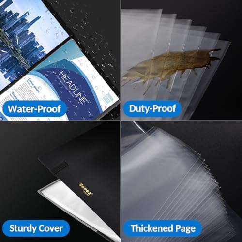 Sooez Art Portfolio 9"x12", 72 Pockets Large Portfolio Folder Display