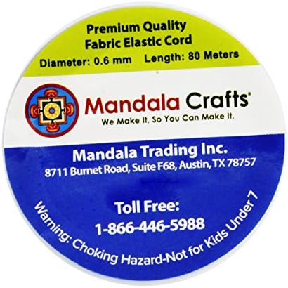 Mandala Crafts 0.6mm Black Shirring Elastic Thread for Sewing, 87 Yards