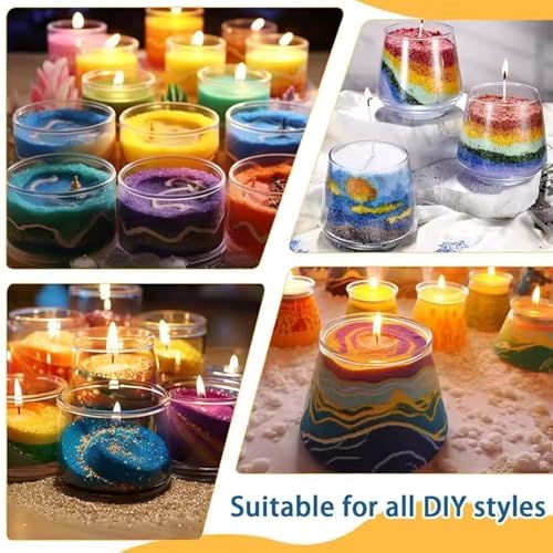 Monivi Sand Candles with Wicks Unscented 14Colors Pearled Candle Sand