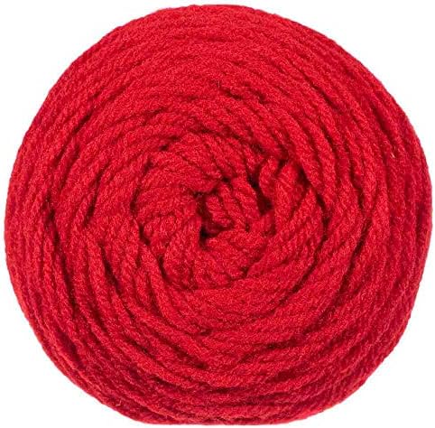 Craft County Size 4 (Medium) 100% Acrylic Fiber Yarn – Variety of Color and Pattern Options – for Crochet, Knitting, and Weaving (Cherry Red)