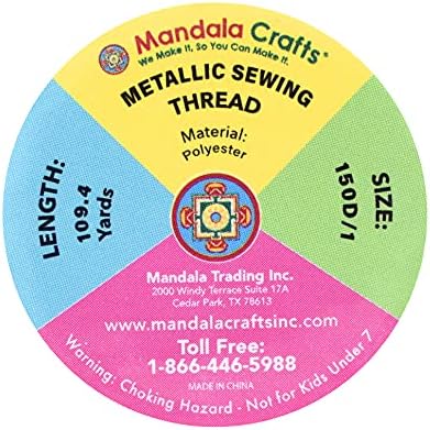 Mandala Crafts Metallic Red Embroidery Floss for Sewing, 218 Yard Spool