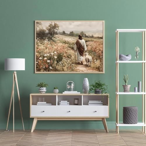 Jesus Paint by Numbers Kit for Adults Framed Canvas, Frameworkless