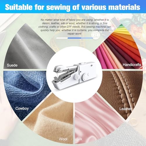 Handheld Sewing Machine - Portable Mini Sewing Machine with Accessories Kit for Sewing Clothes for Beginners DIY