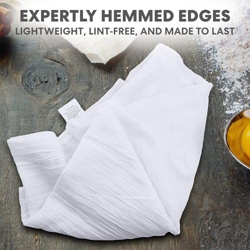 Simpli-Magic Flour Sack Kitchen Towels 24"x24" (12 Pack) – 100% Cotton, Lint-Free, High Absorbent Tea Towels – Perfect for Dish, Baking, Crafting