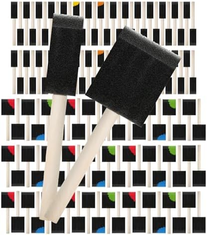 Bates Foam Paint Brushes, 120 Pack, 1" & 2", Sponge Brushes for Painting, Staining, and Mod Podge - Paint Sponges
