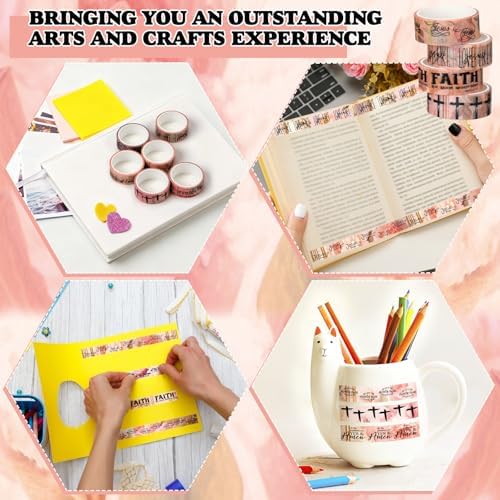 24 Rolls Christian Washi Tape Gifts for Bible Journaling, Pink