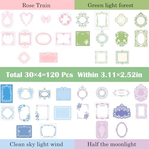 120 Pcs Embossed Scrapbooking Paper & Journaling Supplies, 160gsm Textured Scrapbook paper with Grass Fibers, Vintage Scrapbook Label Tags Set for Junk Journal Supplies, Card Making & DIY - 4 Boxes