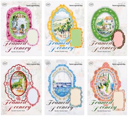 120 Pcs Vintage Frame Stickers, Ornate Victorian Border Decals