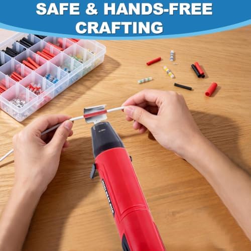 350W Mini Heat Gun Kit with 460pcs Solder Seal Wire Connectors & 3:1 Waterproof Heat Shrink Tubing 2-Temp Max 662°F Portable Hot Air Gun, Electrical Repair Tool Set for Automotive, Marine & DIY Crafts