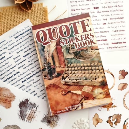 Transparent PET Quote Stickers, 48 Sheets 1100+ Pcs Scrapbook Supplies, Word Stickers for Journaling, Vision Board, Card Making, Junk Journal