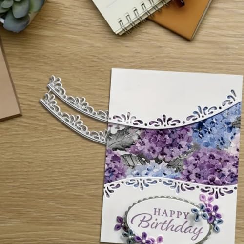 Cutting Dies Metal Stencils Scrapbooking Tools DIY Embossing Template for Paper Card Making Album Arts Crafts Supplies (Curved Lace Edge-11x4.2cm)