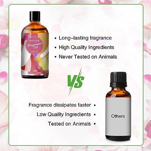 PHATOIL Bubble Gum Fragrance Oil for Diffuser Aromatherapy 3.38FL.OZ | Long Lasting Scented Oils For Humidifier, Air Freshener, DIY Soap Candle, Scent Project Making, Aroma Oil for Home Freshening