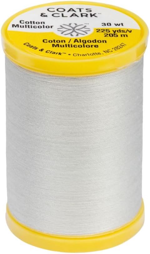 Coats & Clark Cotton All Purpose Sewing Thread 100% Mercerized Cotton 225 Yards Each Spool S970 2 Pack Bundle with 3 Bella's Crafts Needle Threaders (Silver)