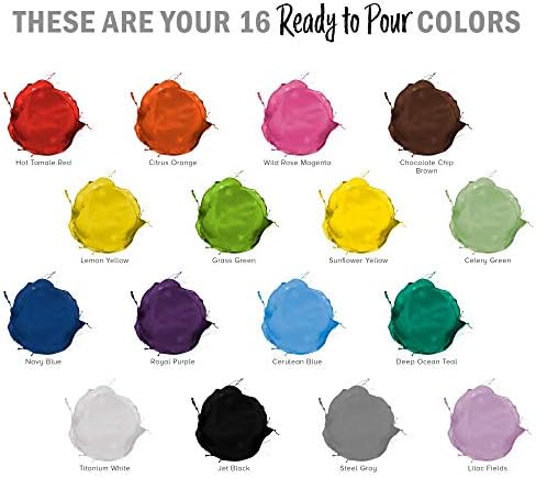 Pouring Masters 16-Color Ready-to-Pour Acrylic Pouring Paint Set