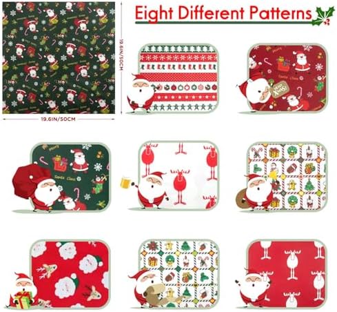 Aubliss 8pcs Fat Quarter Fabric Bundles (100% Cotton - 20'' x 20'')