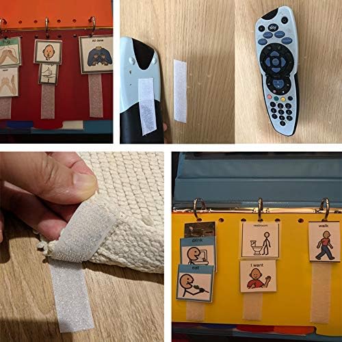 Melsan 1x4 inch Self Adhesive Hook and Loop Strips - 15 Sets - White Sticky Back Tape Fastener, Heavy Duty Mounting Strips for Home or Office Use - Instead of Holes and Screws